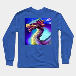 Purple and Gold Cloud Dragon Long Sleeve T-Shirt